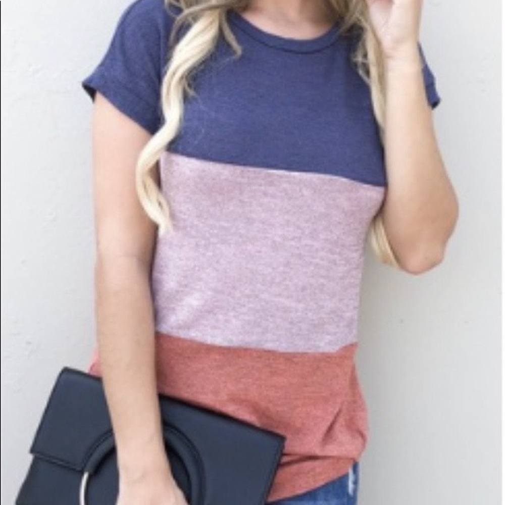 Color Block Twist Side Top
